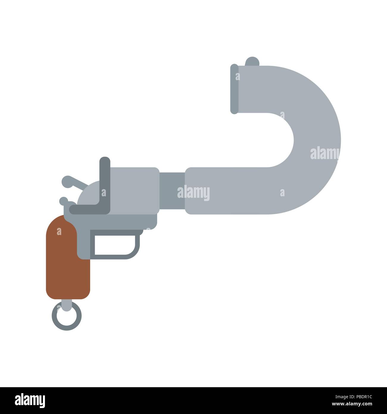 Pistole schießt sich. Waffe Selbstmord. Vector Illustration Stock Vektor