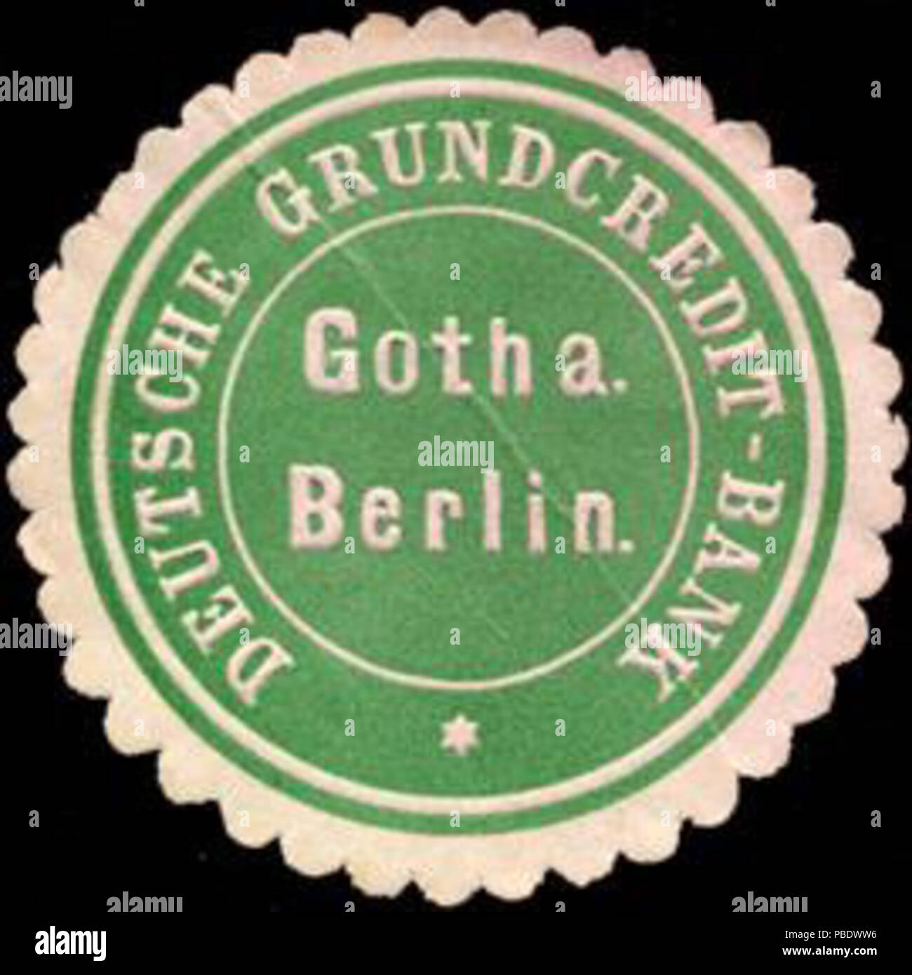 1348 Grundcredit Siegelmarke Deutsche-Bank Gotha - Berlin W 0211158 Stockfoto