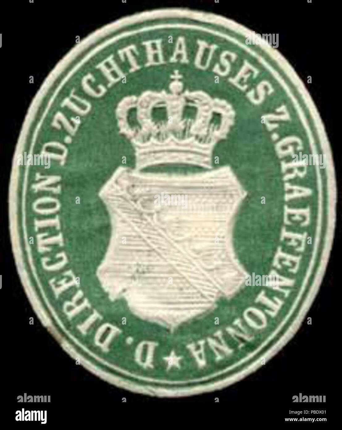 1349 Siegelmarke sterben Richtung des Zuchthauses zu Graefentonna W 0253244 Stockfoto