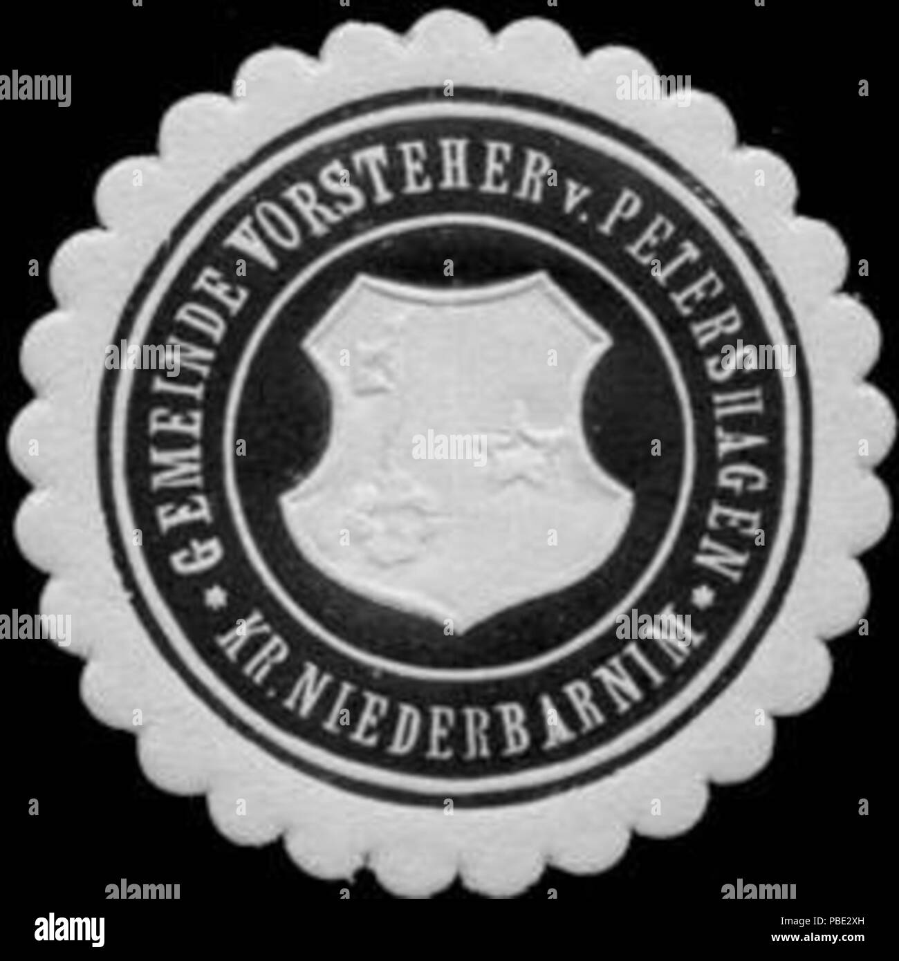1378 Siegelmarke Gemeinde Vorsteher von Petershagen-Kr. Niederbarnim W 0313426 Stockfoto