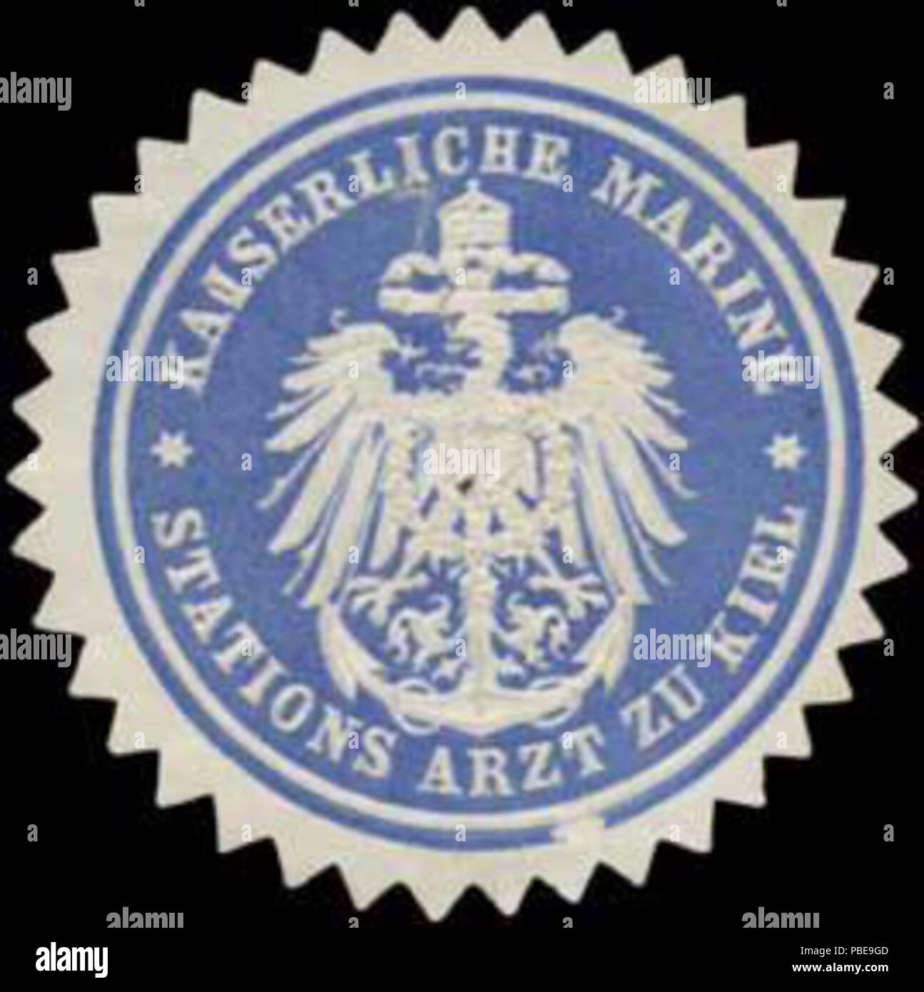1413 Siegelmarke K. Marine Stationen Arzt zu Kiel W 0363938 Stockfoto