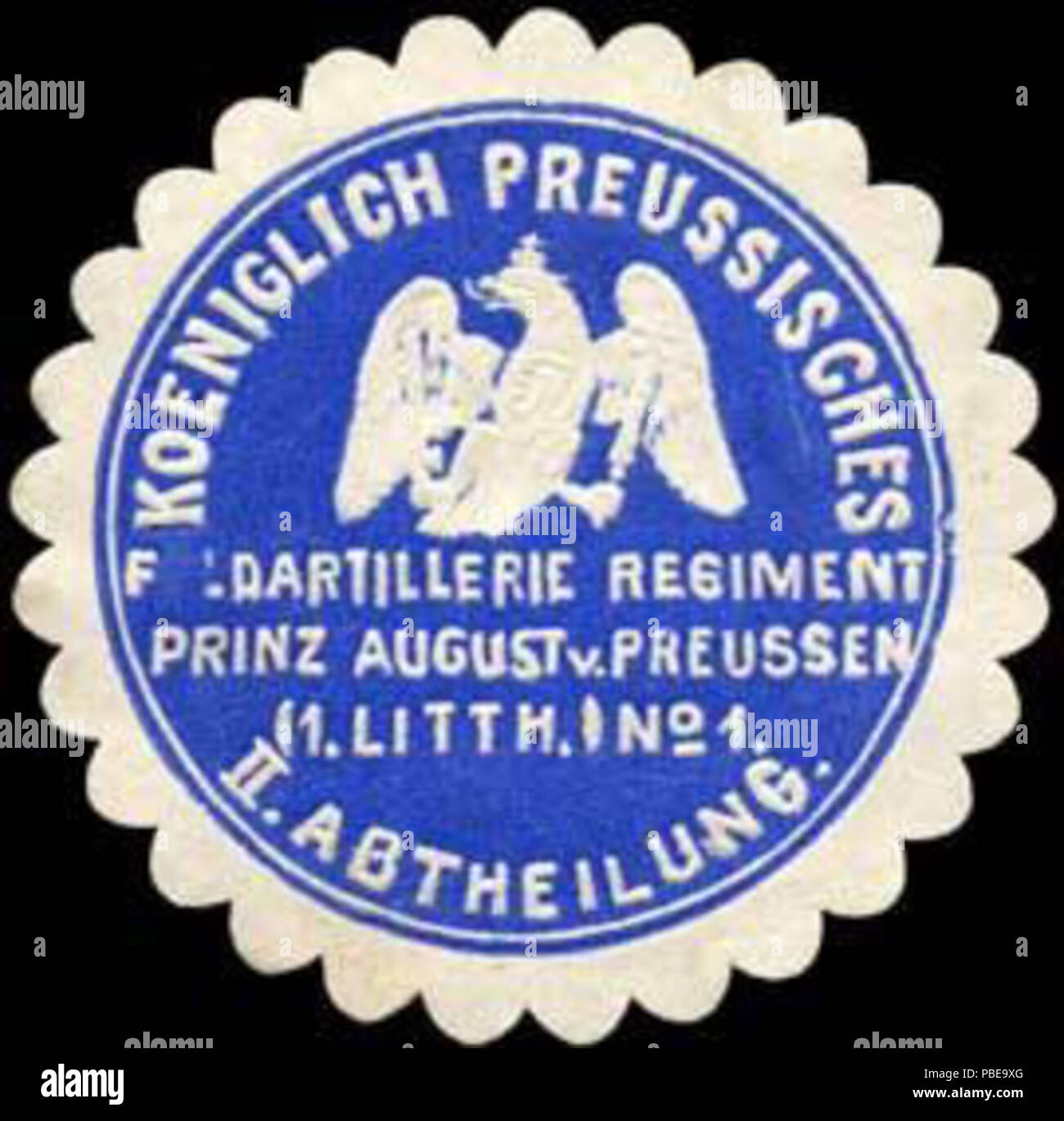 1414 Siegelmarke K Pr Feldartillerie Regiment Prinz August Von Preussen 1 Litthauisches Nr 1 Ii Abtheilung W Stockfotografie Alamy
