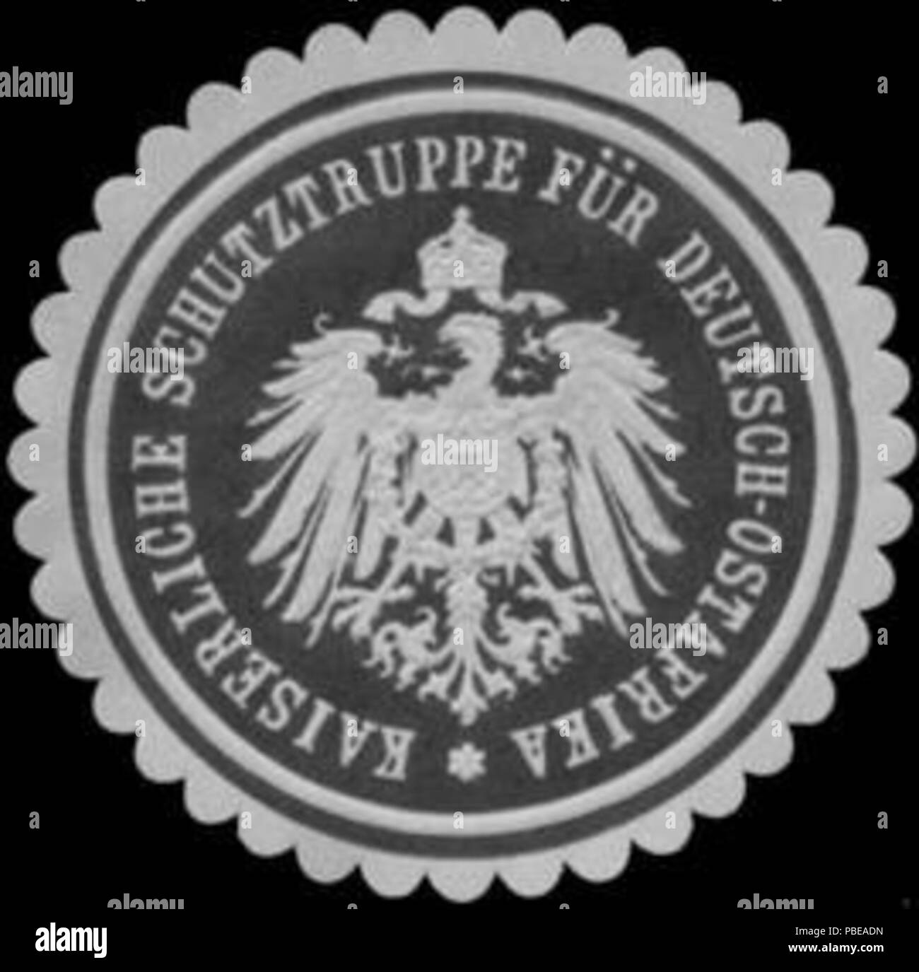 1416 Siegelmarke K. Schutztruppen für Deutsch-Ostafrika W 0337625 Stockfoto