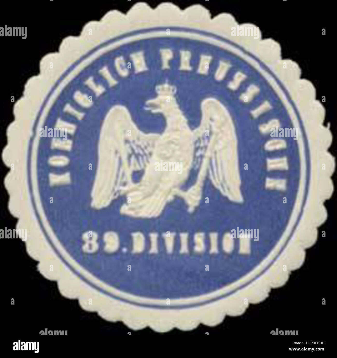 1422 Siegelmarke K.Pr. 39. Division W 0348256 Stockfoto