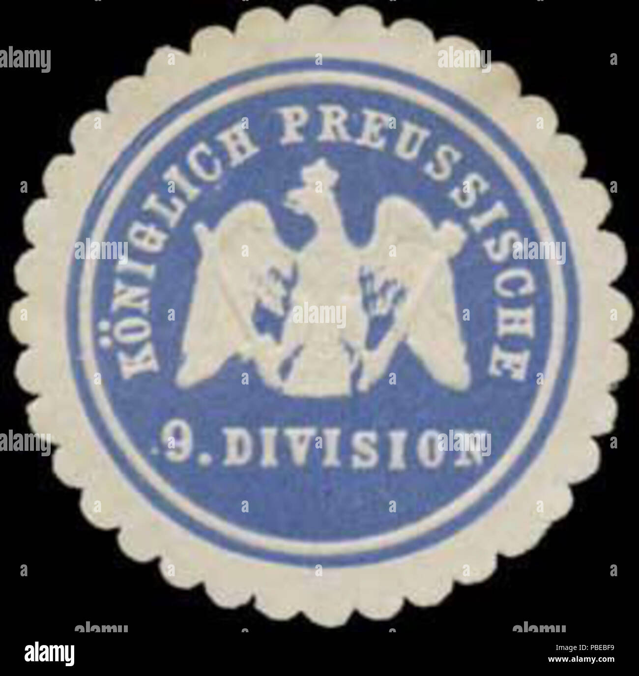 1422 Siegelmarke K.Pr. 9. Division W 0379386 Stockfoto
