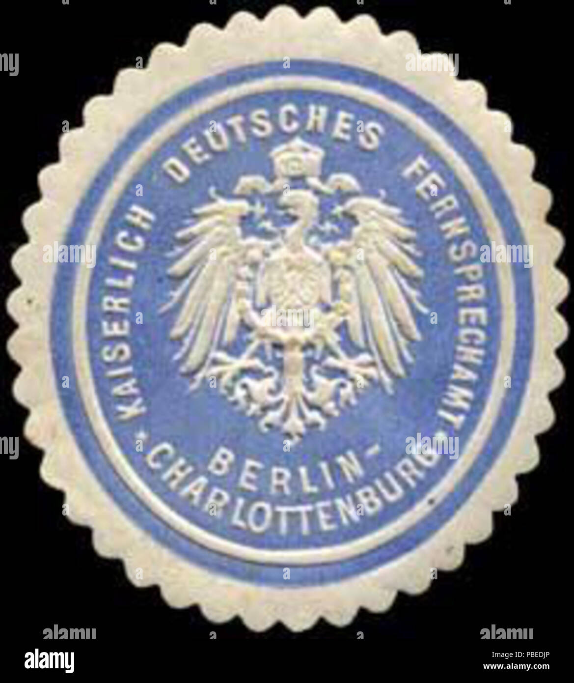 1436 Siegelmarke Kaiserlich Deutsches Fernsprechamt Berlin-Charlottenburg W 0240215 Stockfoto