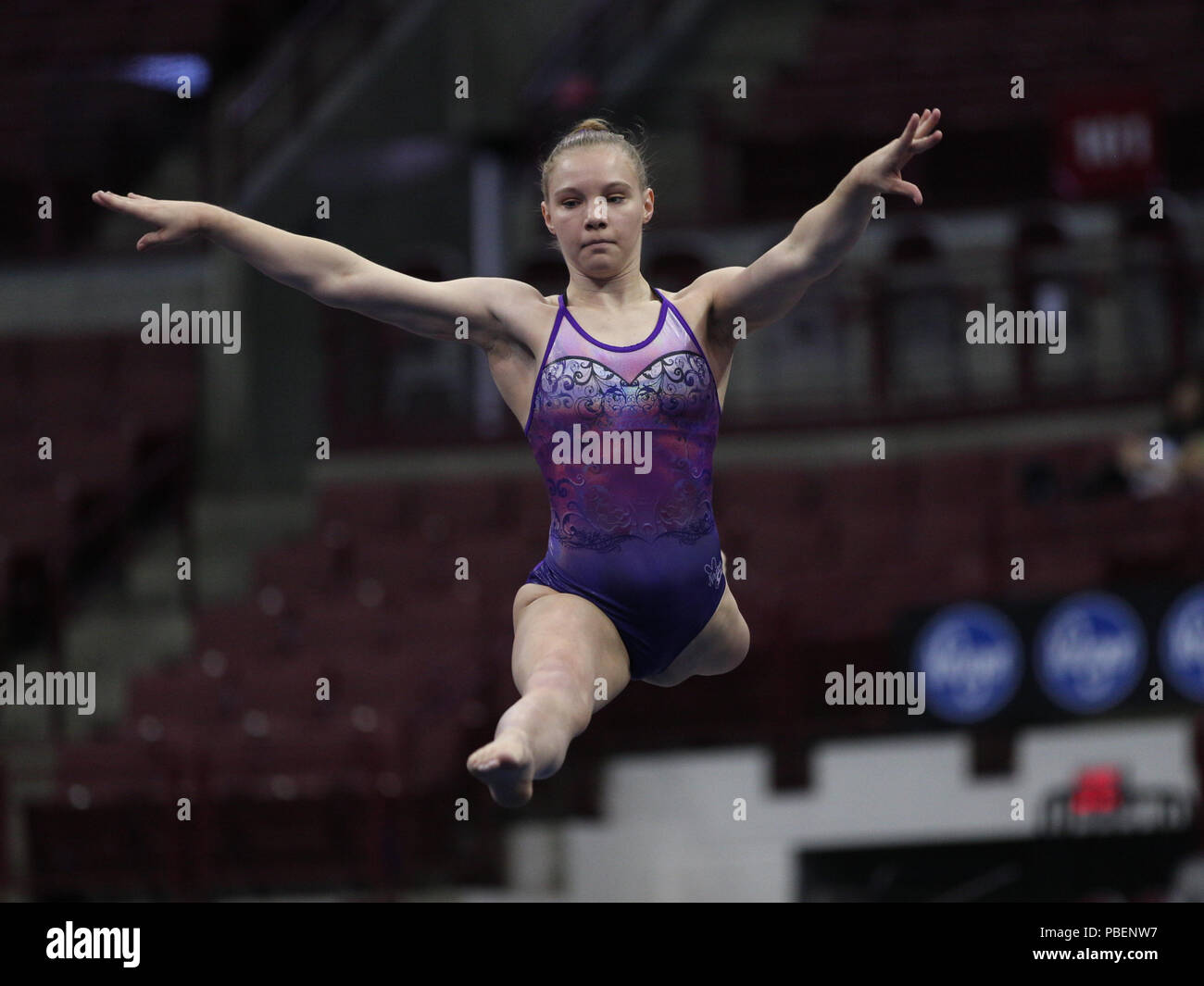 Columbus, OH, USA. 27. Juli, 2018. JADE CAREY während podium Training vor dem GK US-Classic Gymnastik Wettbewerb in Columbus, OH. Melissa J. Perenson/CSM/Alamy leben Nachrichten Stockfoto