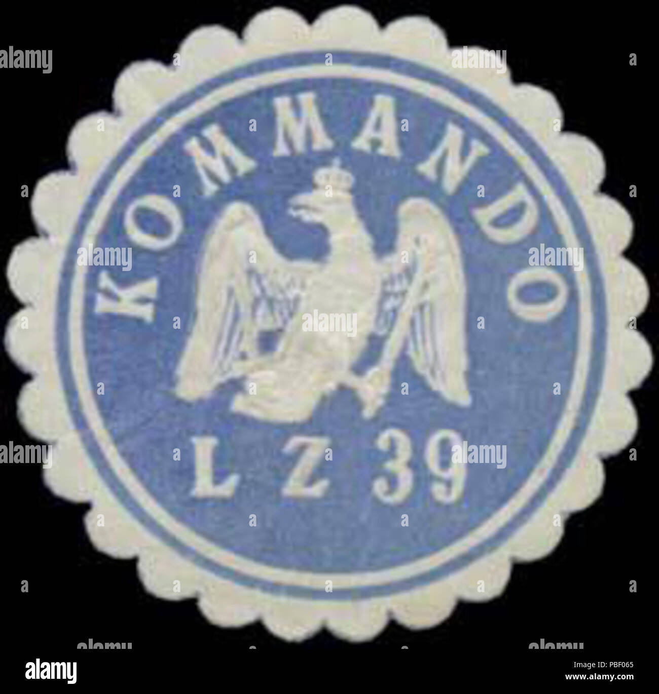 1445 Siegelmarke Kommando Luftschiff Zeppelin 39 W 0378974 Stockfoto