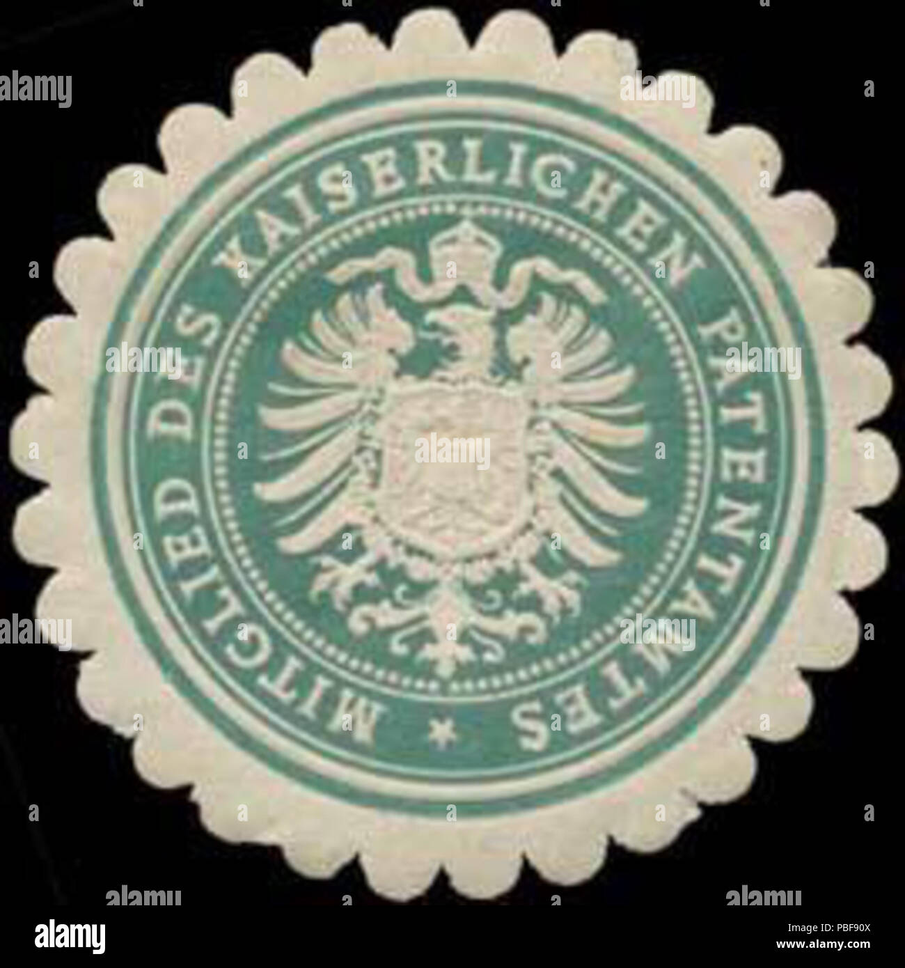 1492 Siegelmarke Mitglied des kaiserlichen Patentamtes W 0322982 Stockfoto