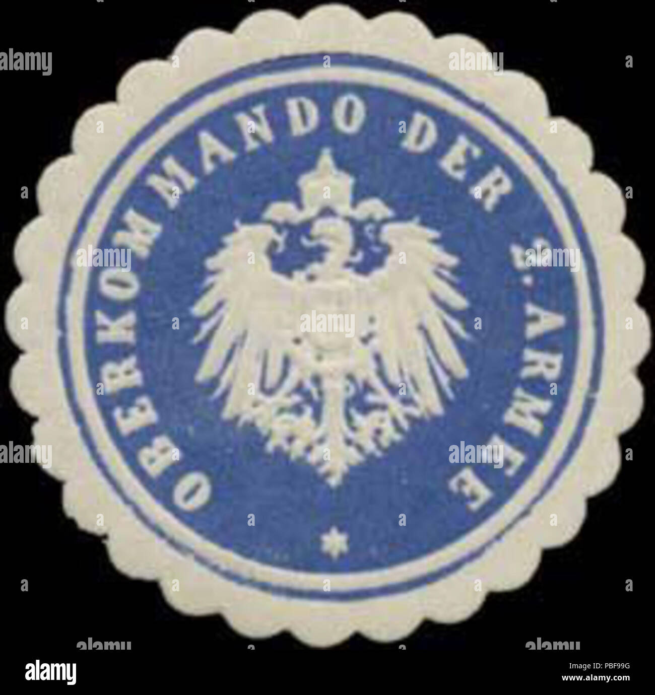 1494 Siegelmarke Oberkommando der 2. Armee W 0348218 Stockfoto