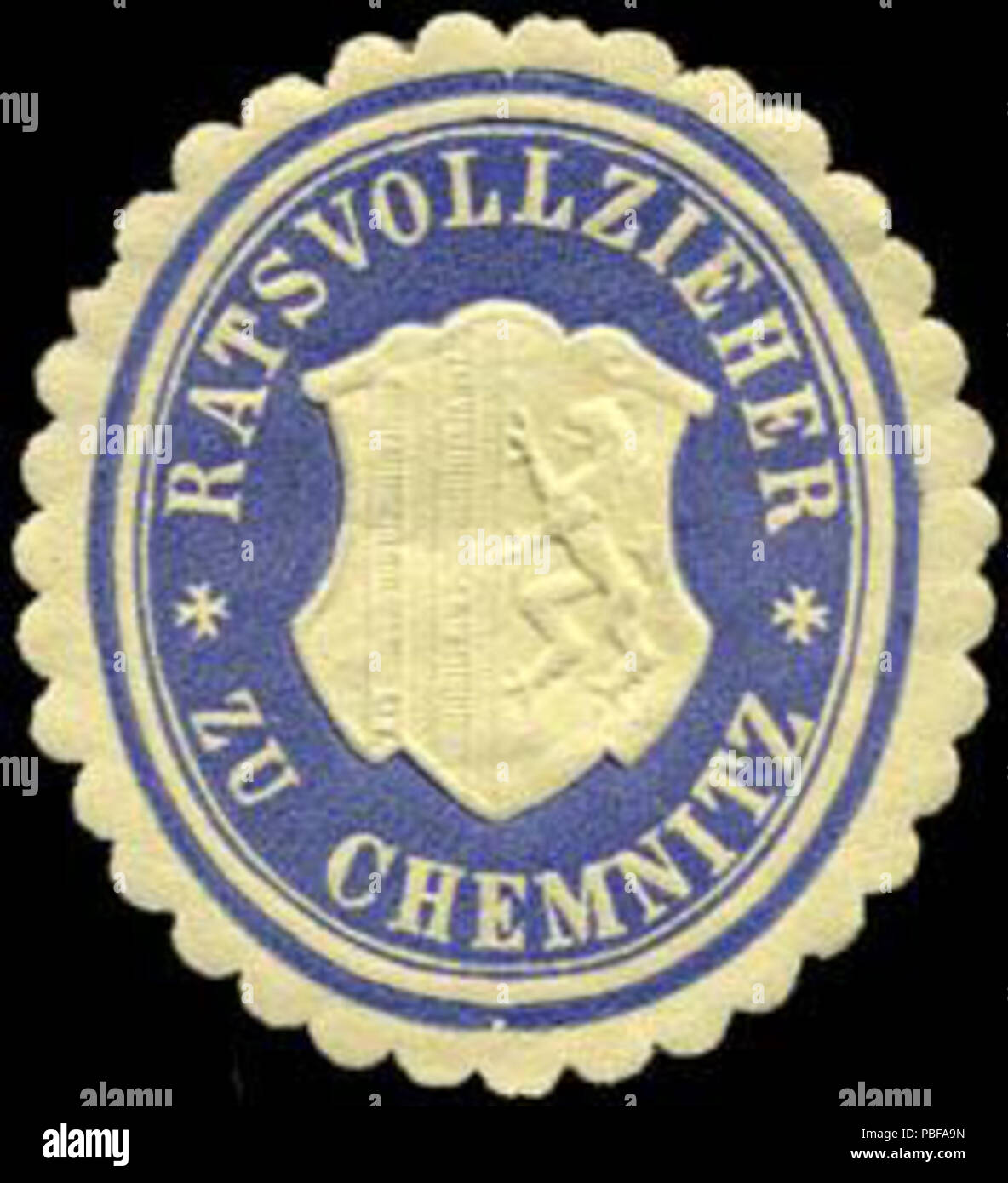 1499 Ratsvollzieher Siegelmarke zu Chemnitz W 0227551 Stockfoto