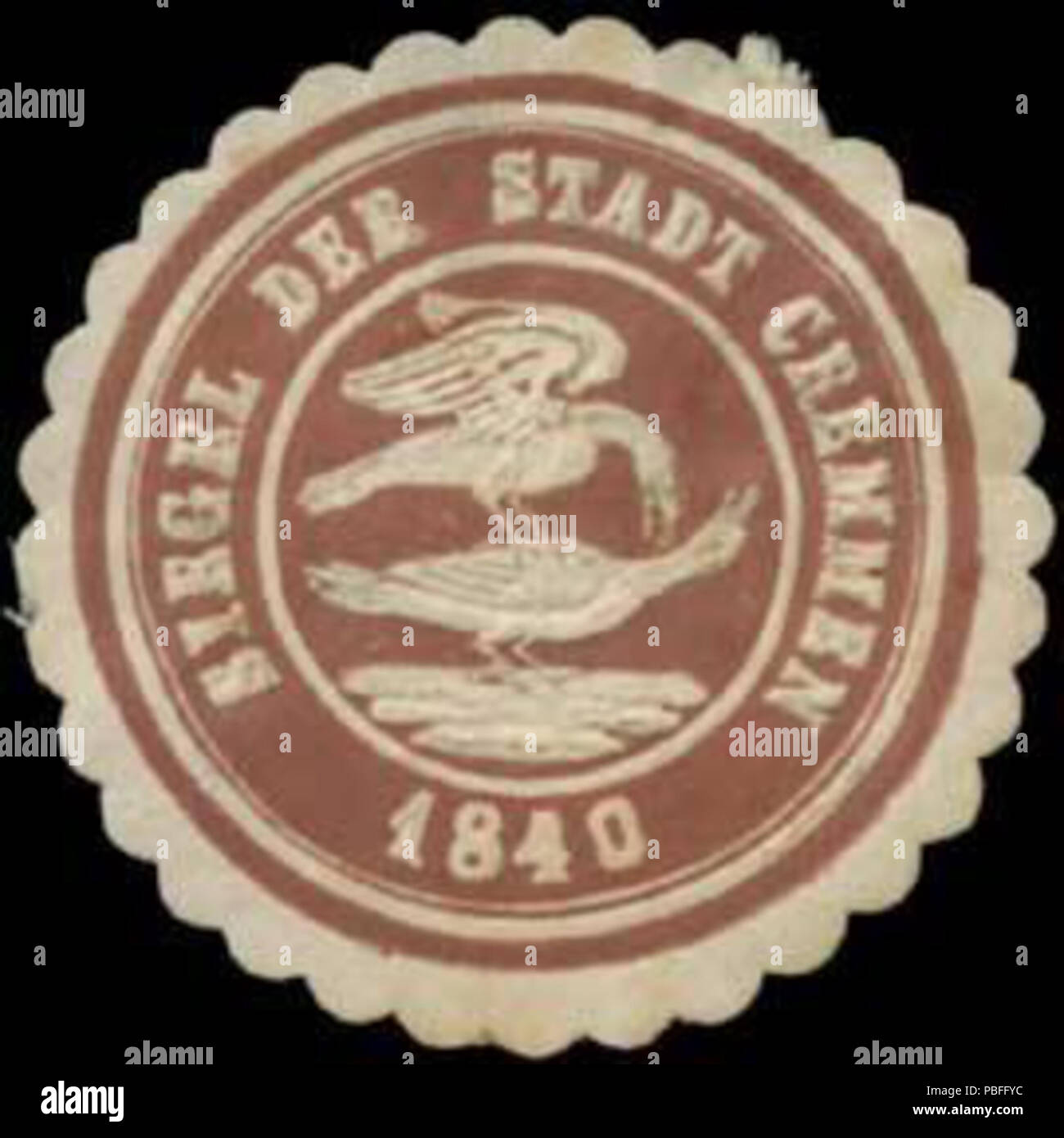1508 Siegelmarke Siegel der Stadt Kremmen W 0391237 Stockfoto