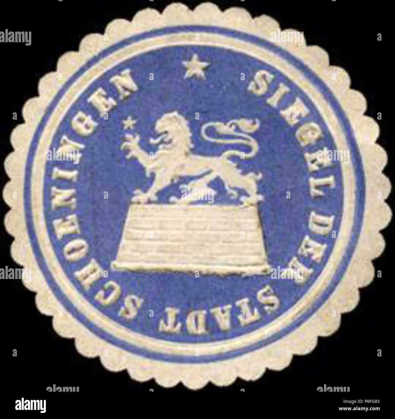 1509 Siegel der Stadt Schoeningen Siegelmarke W 0219660 Stockfoto