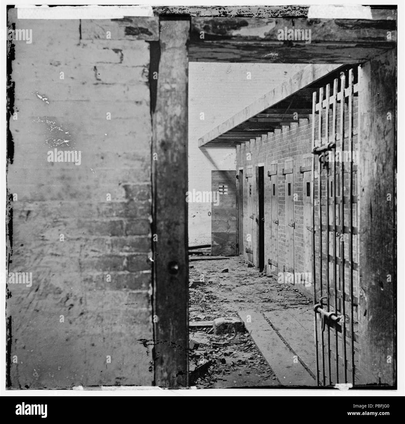 1544 Slave pen. Innenansicht 01468 v Stockfoto