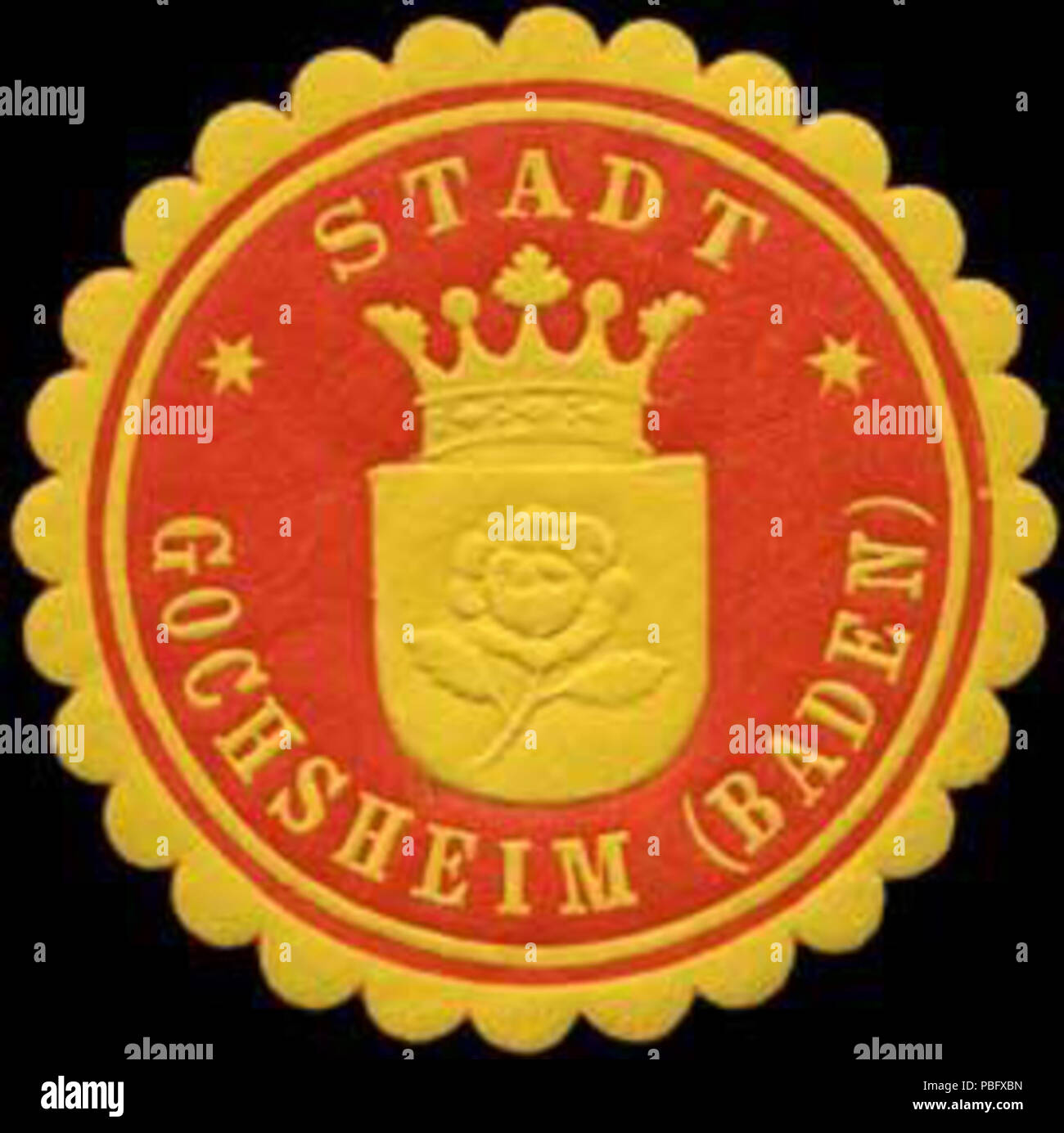1515 Siegelmarke Stadt Gochsheim-Baden W 0313061 Stockfoto