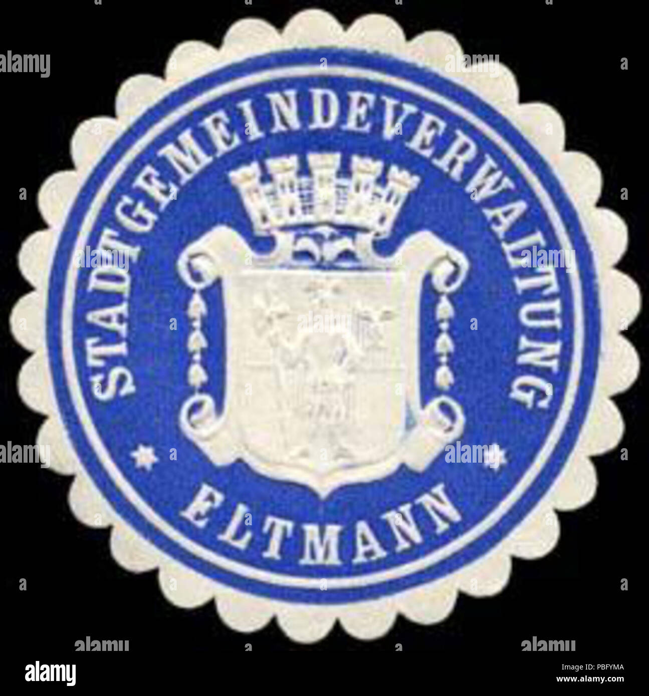 1522 Siegelmarke Stadtgemeindeverwaltung-Eltmann W 0235122 Stockfoto