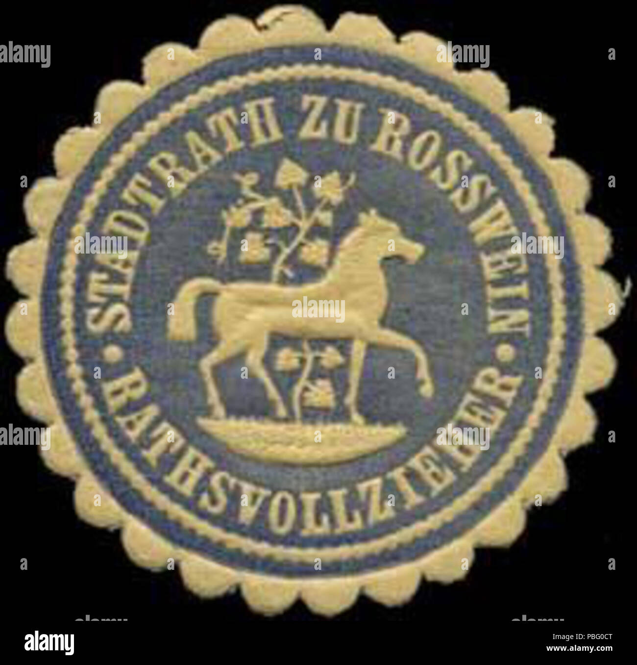 1528 Siegelmarke Stadtrath zu Rosswein - Rathsvollzieher W 0313318 Stockfoto