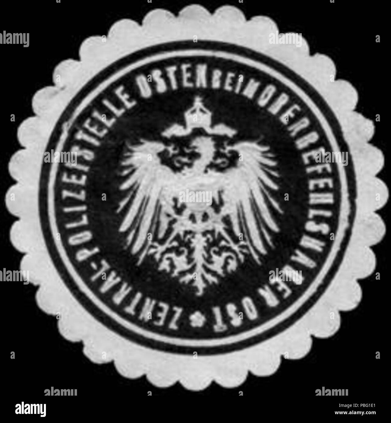 1534 Siegelmarke Zentral-Polizeistelle Osten beim Oberbefehlshaber Ost W 0238365 Stockfoto
