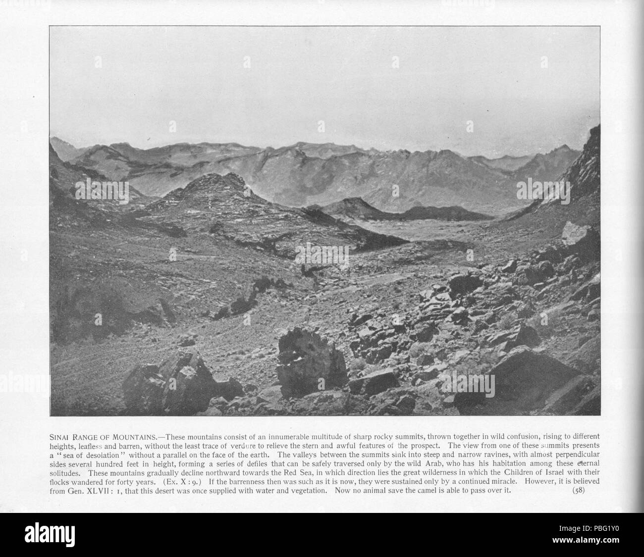 1538 Sinai. Strecke der Berge, 58. Heiligen Land fotografiert. Daniel B. Shepp. 1894 Stockfoto