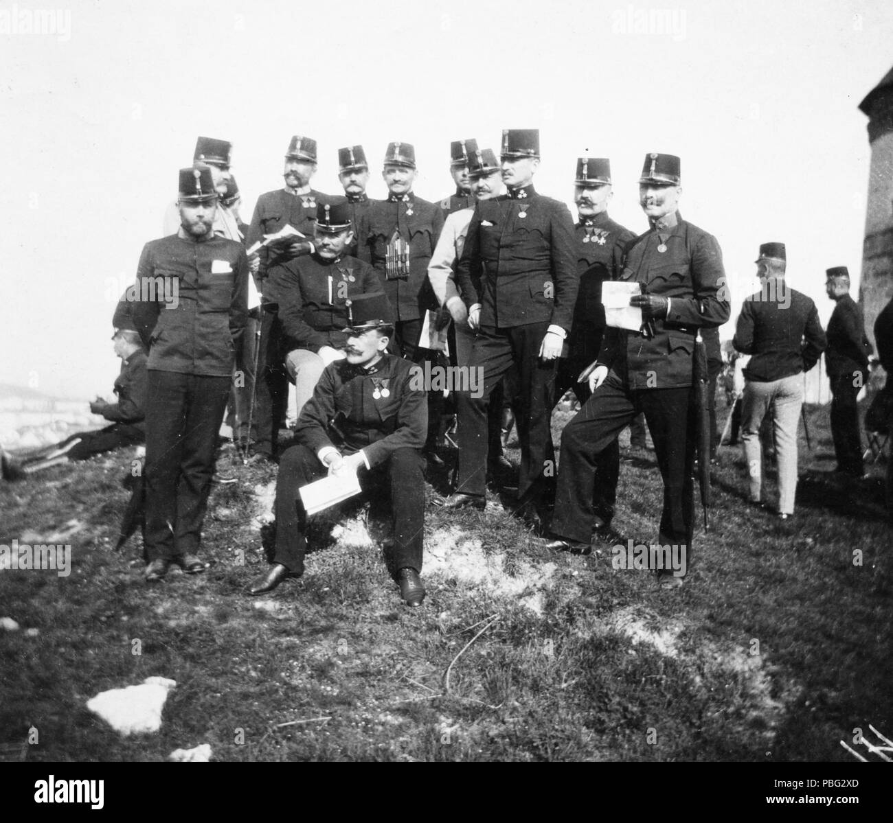 1549 Soldat, Medaille, Schnurrbart Fortepan 73449 Stockfoto