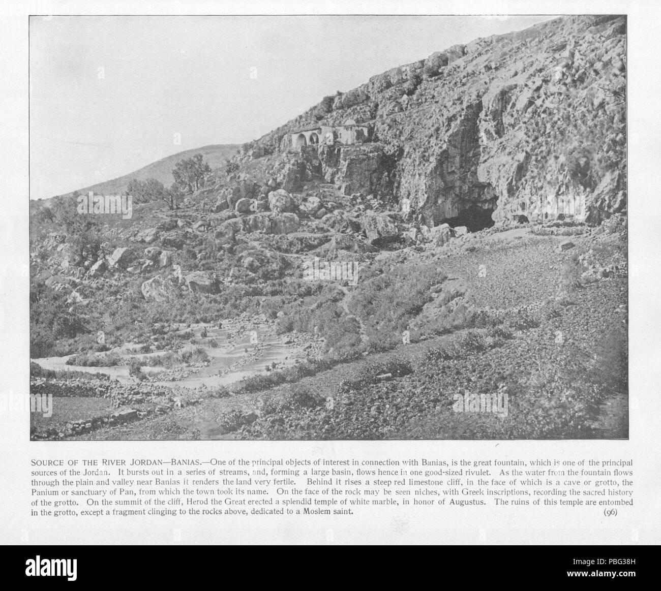 1551 Quelle des Jordan. 96. Heilige Land fotografiert. Daniel B. Shepp. 1894 Stockfoto