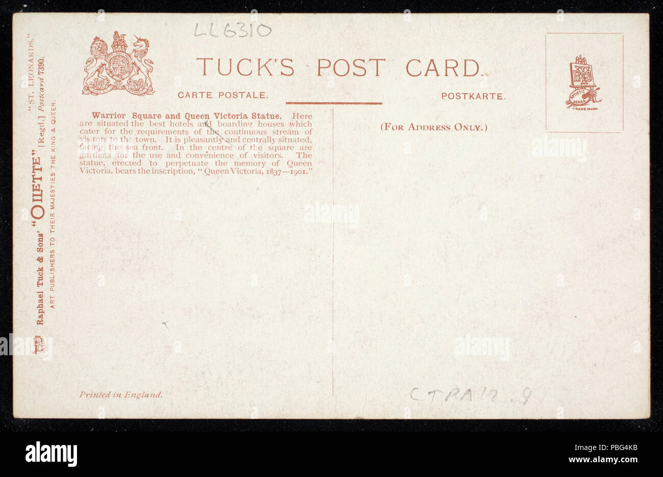 1562 St Leonards Warrior Square und Königin Victoria Statue (NBY) 442582 Stockfoto
