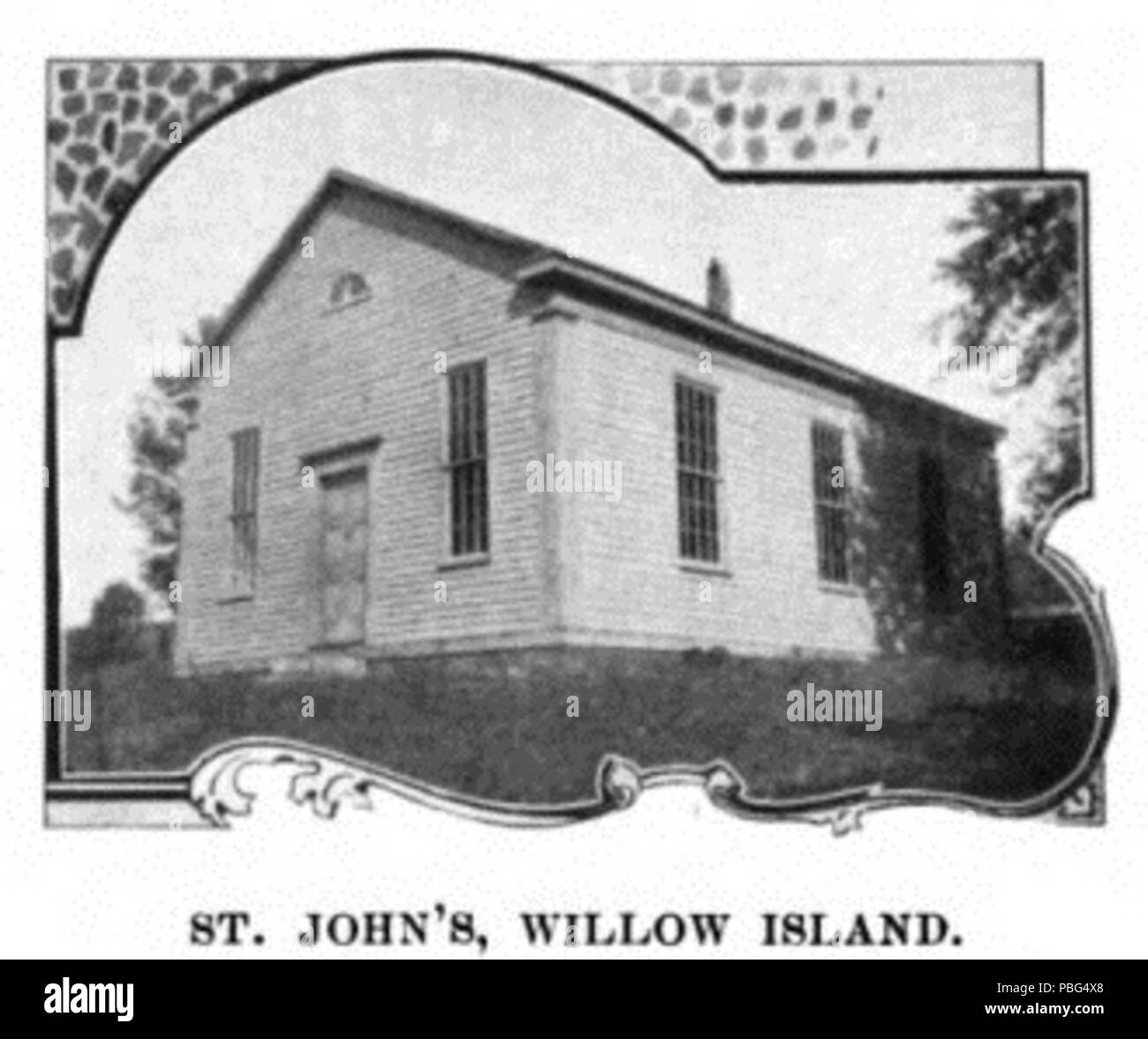 1564 St. John's (Bischöfliche) Kirche, Willow Insel, Hausgeräte Stockfoto