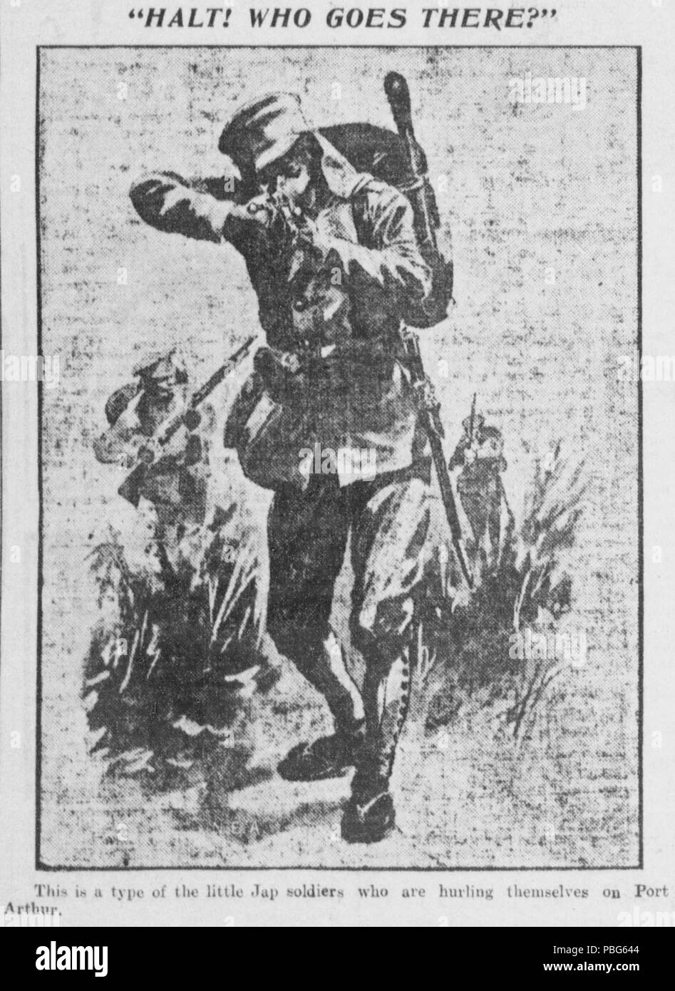 1574 Stereotype japanischen Soldaten im Jahr 1904 Stockfoto