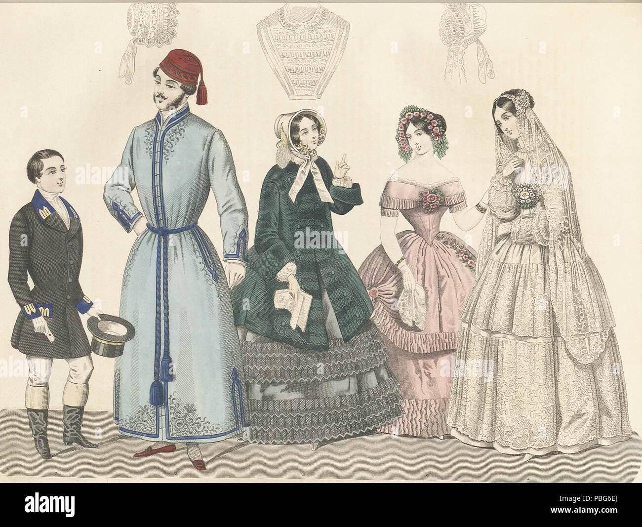 1576 Stockholms Modus - Journal - Tidskrift för den Eleganta werlden 1850, Abbildung Nr. 4 Stockfoto