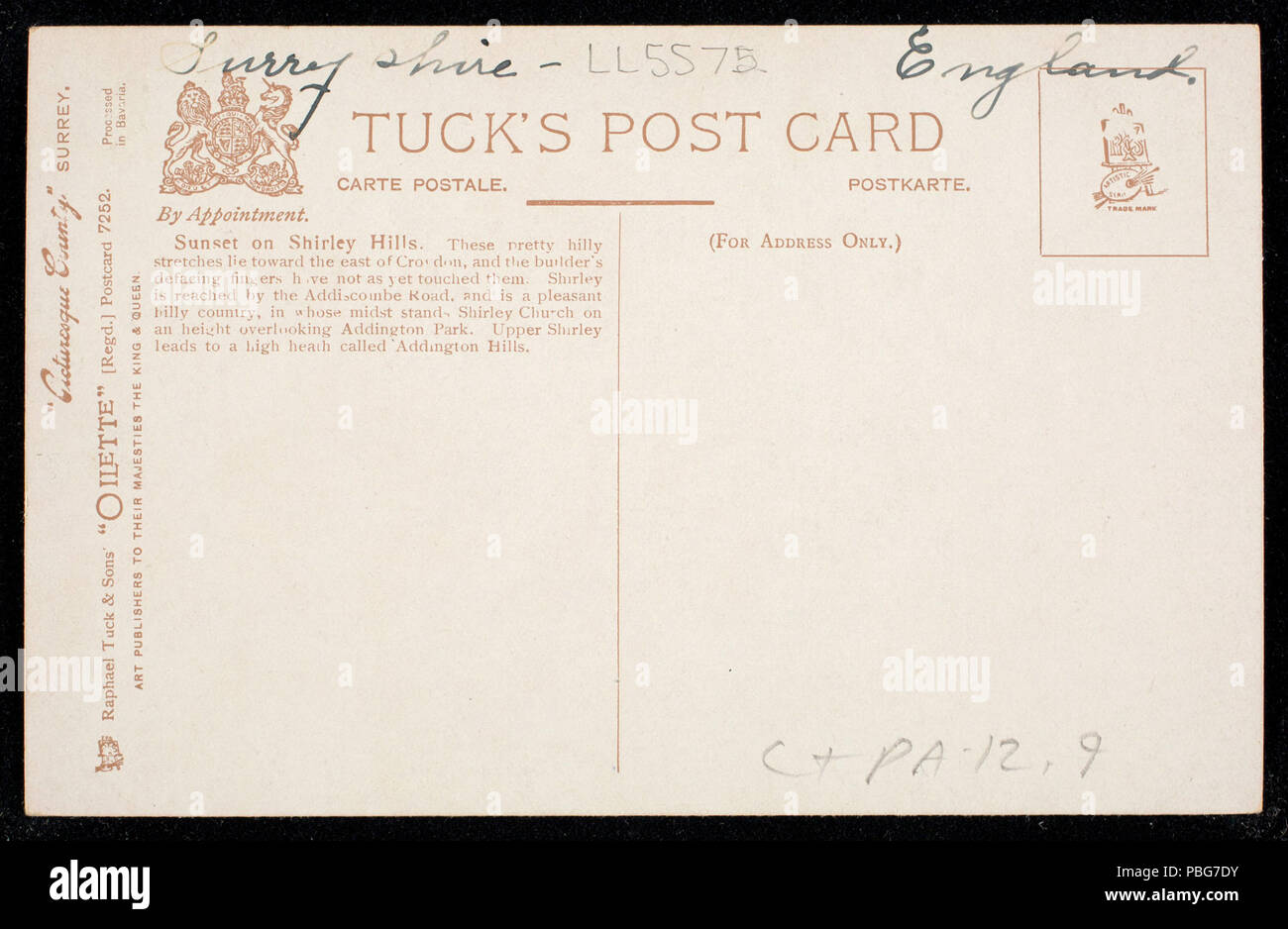 1585 Sonnenuntergang auf Shirley Hügel, Surrey (NBY) 438187 Stockfoto
