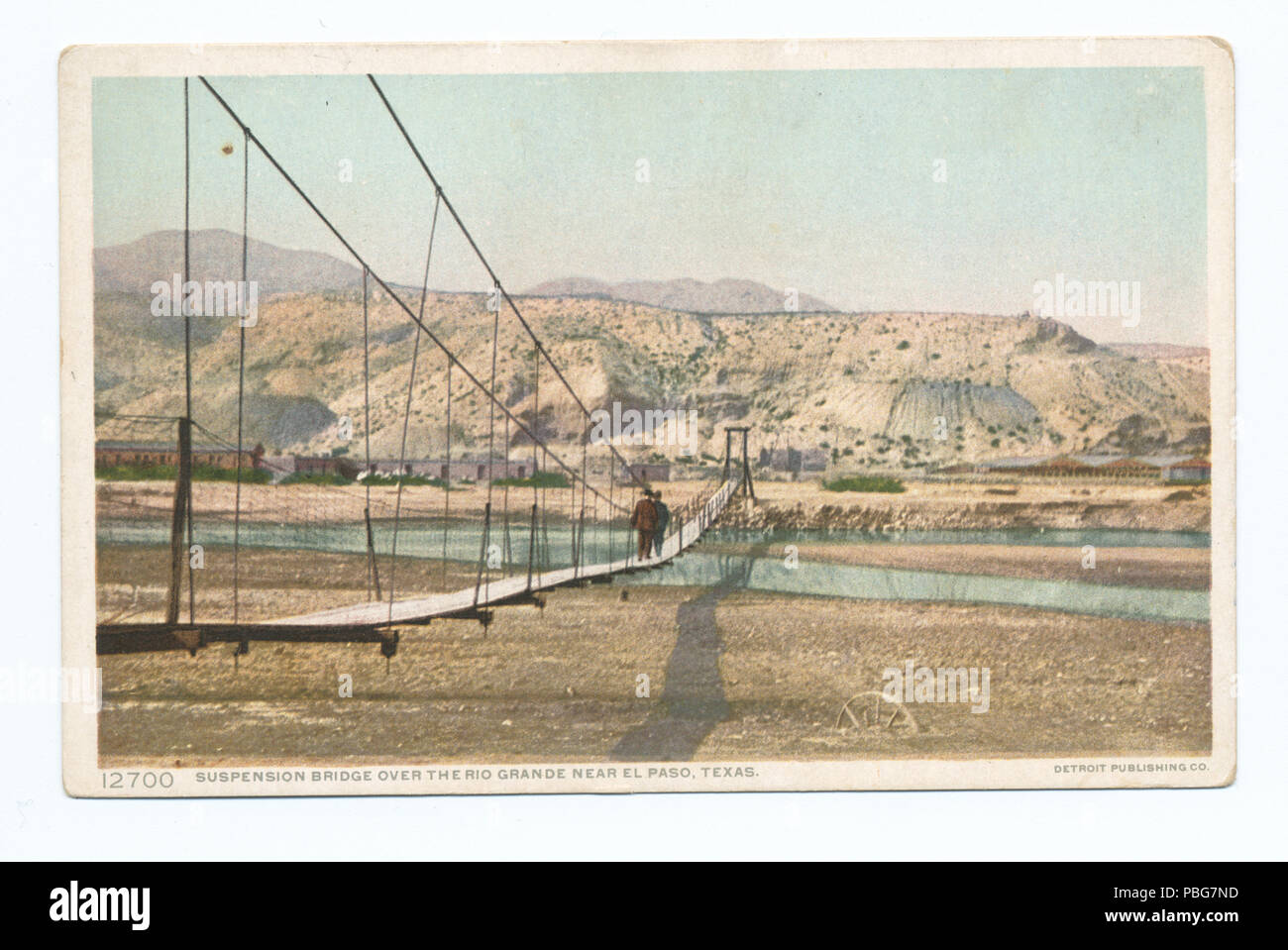 1589 Suspension Brücke über den Rio Grande, El Paso, Texas (Nypl b 12647398-69990) Stockfoto