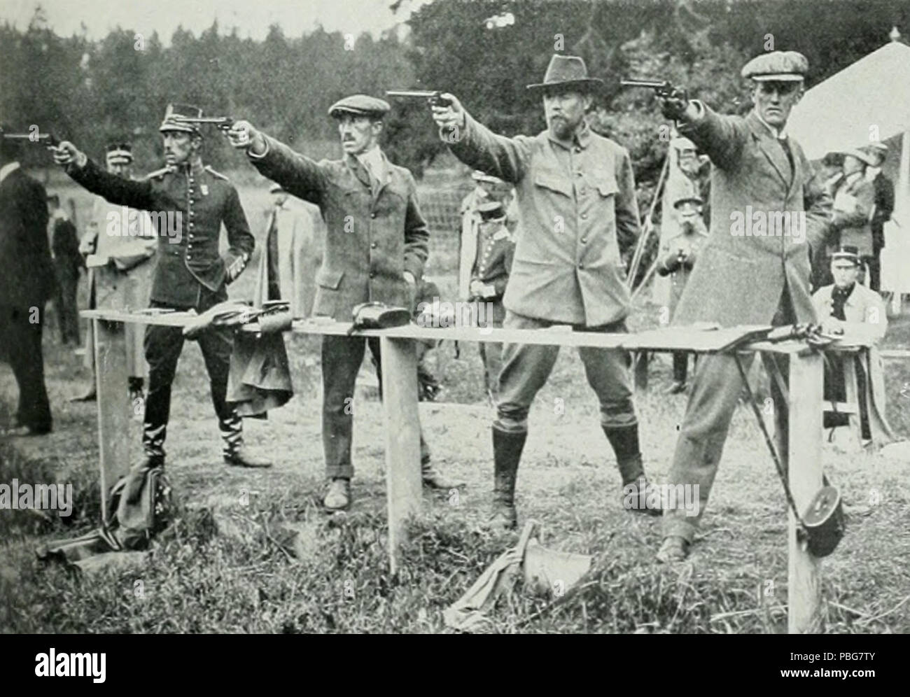 1590 Schwedische 50 m Freie Pistole Mannschaft 1912 Olympics Stockfoto