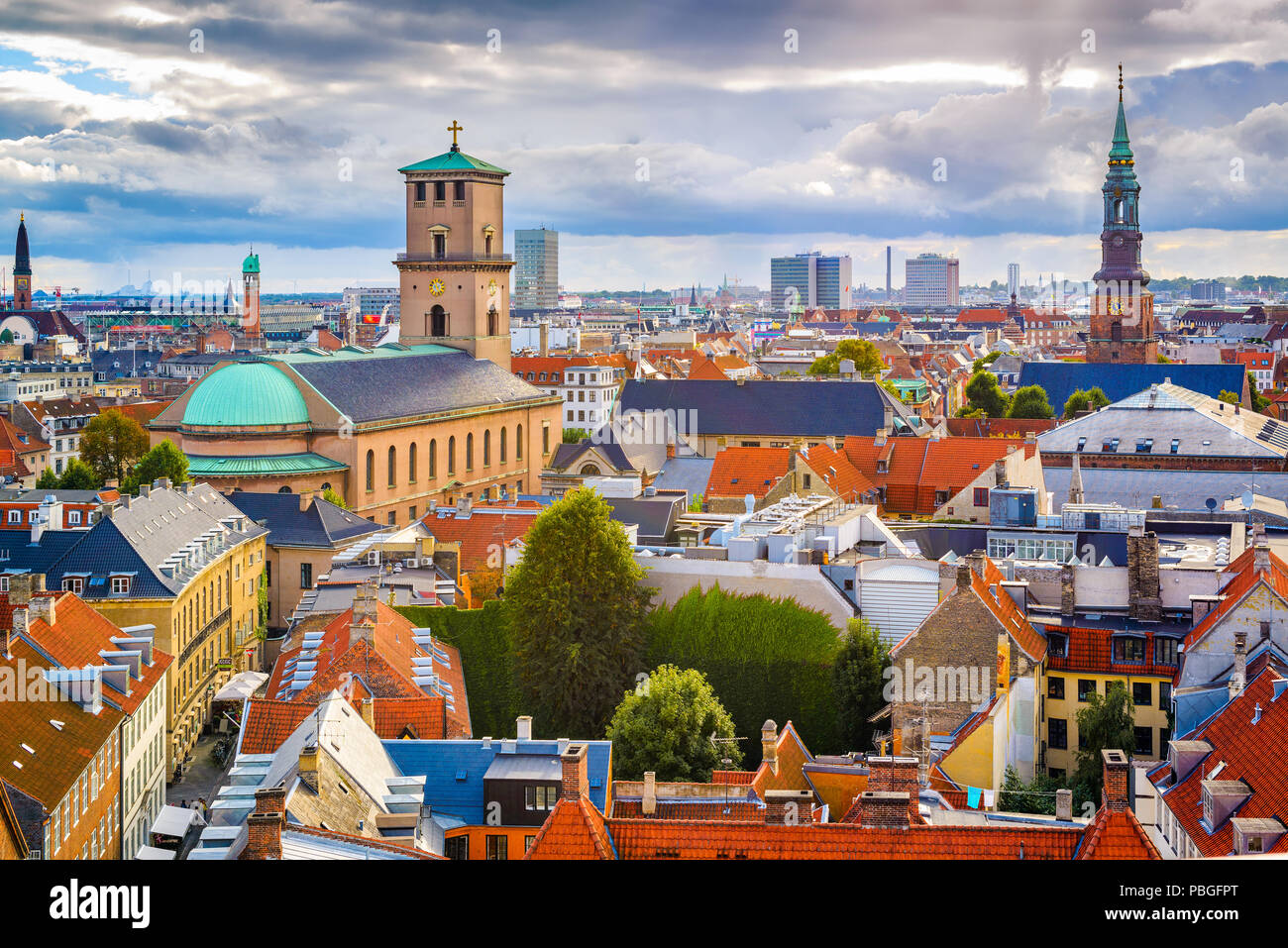 Alten Skyline von Kopenhagen, Dänemark. Stockfoto