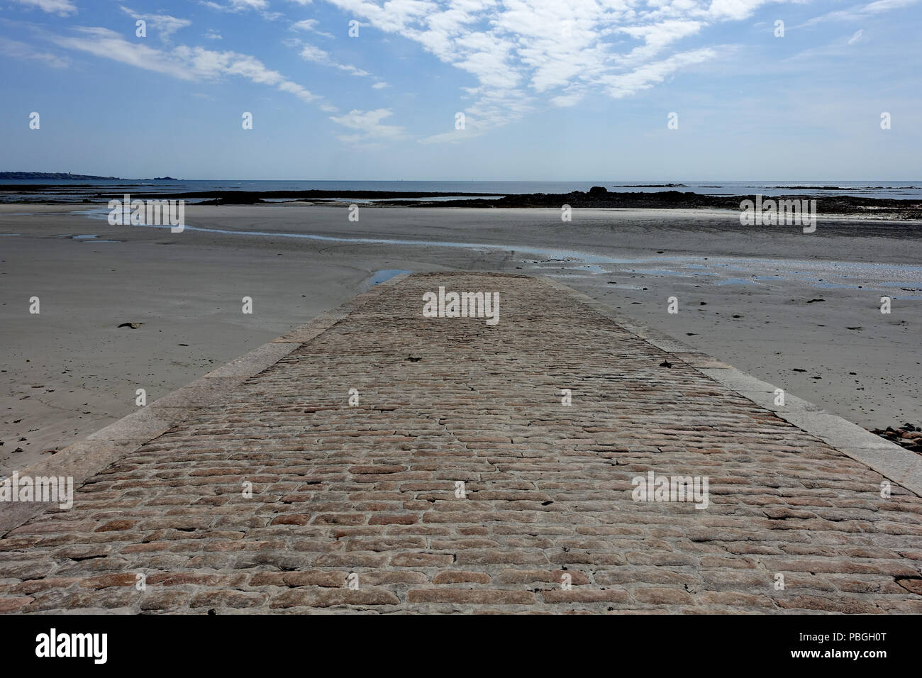 Slip weg in St. Ouens Bay in New Jersey Stockfoto