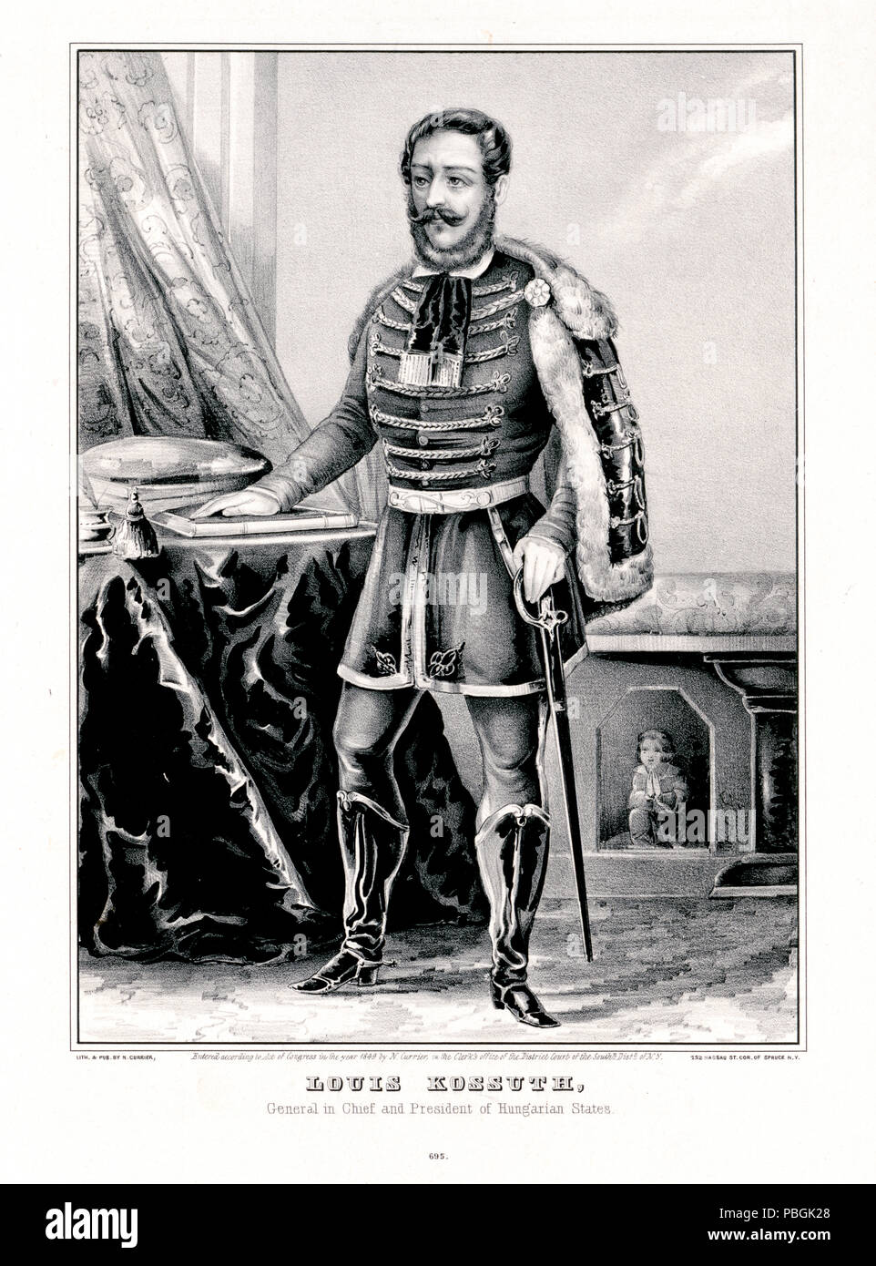 Lajos Kossuth. Vater der ungarischen Demokratie - ca 1849 Stockfoto