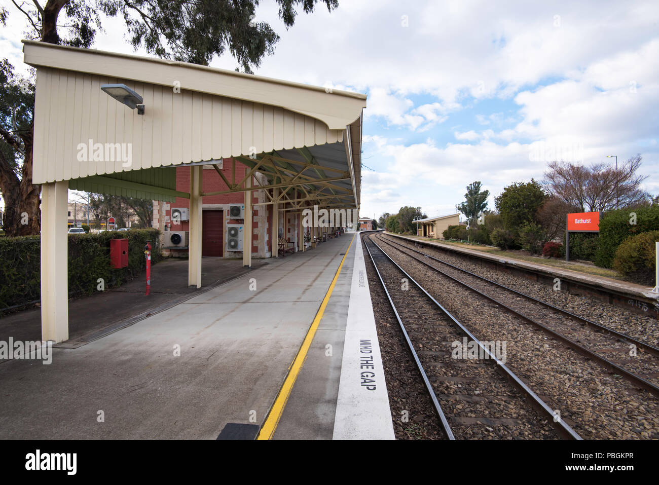 Historische Bathurst Bahnhof, 1876 und noch eine voll funktionsfähige Trainlink Verbindung zwischen der zentralen Hochebenen und Sydney geöffnet Stockfoto