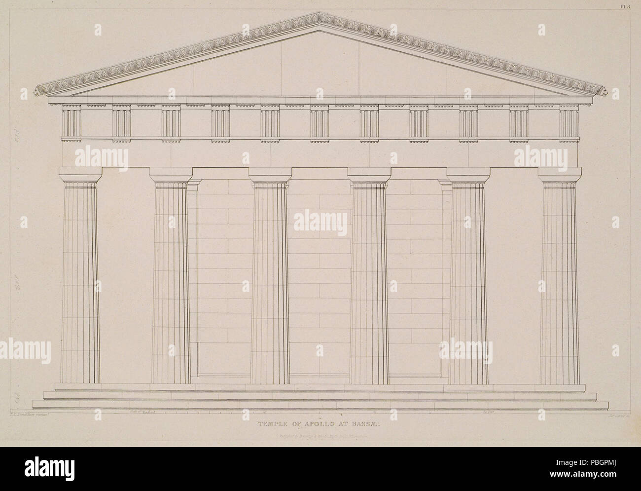 1603 Tempel des Apollo in Bassai - Charles Robert Cockerell Kinnard William Donaldsonthomas Leverton Jenkins William Railton William - 1830 Stockfoto