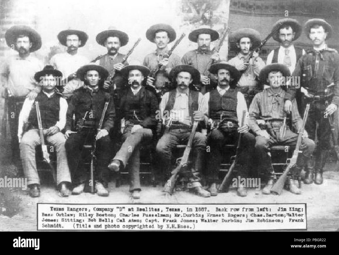 1606 Texas Rangers Company D 1887 Stockfoto