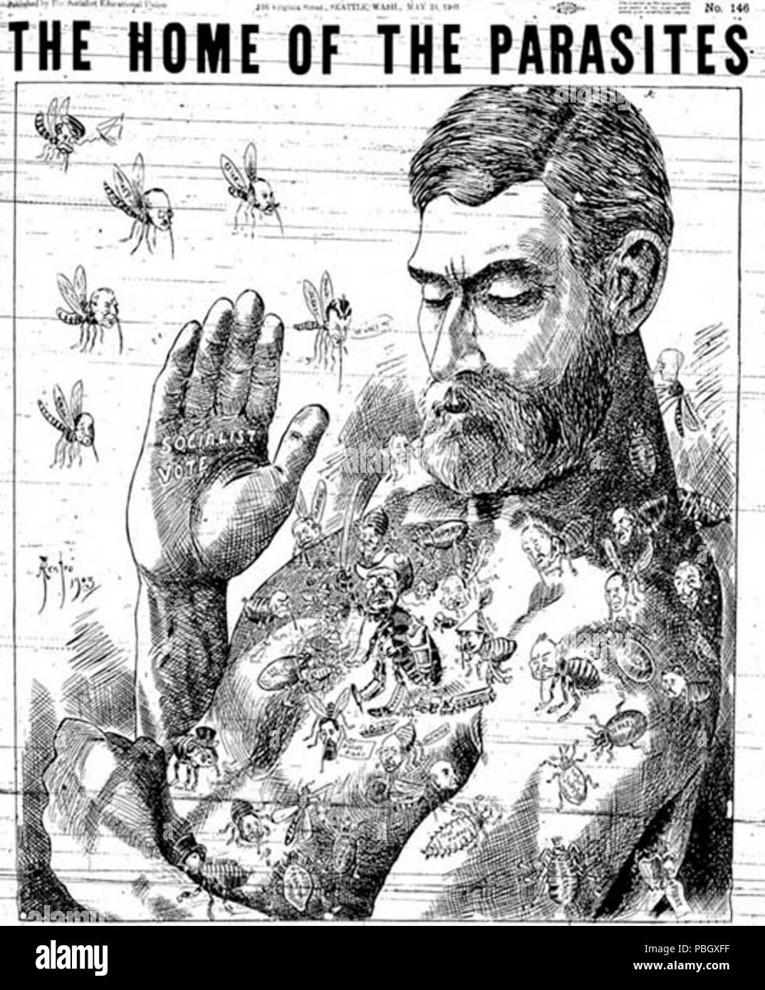 1644 Die Heimat des Parasiten (Renfro cartoon) Stockfoto