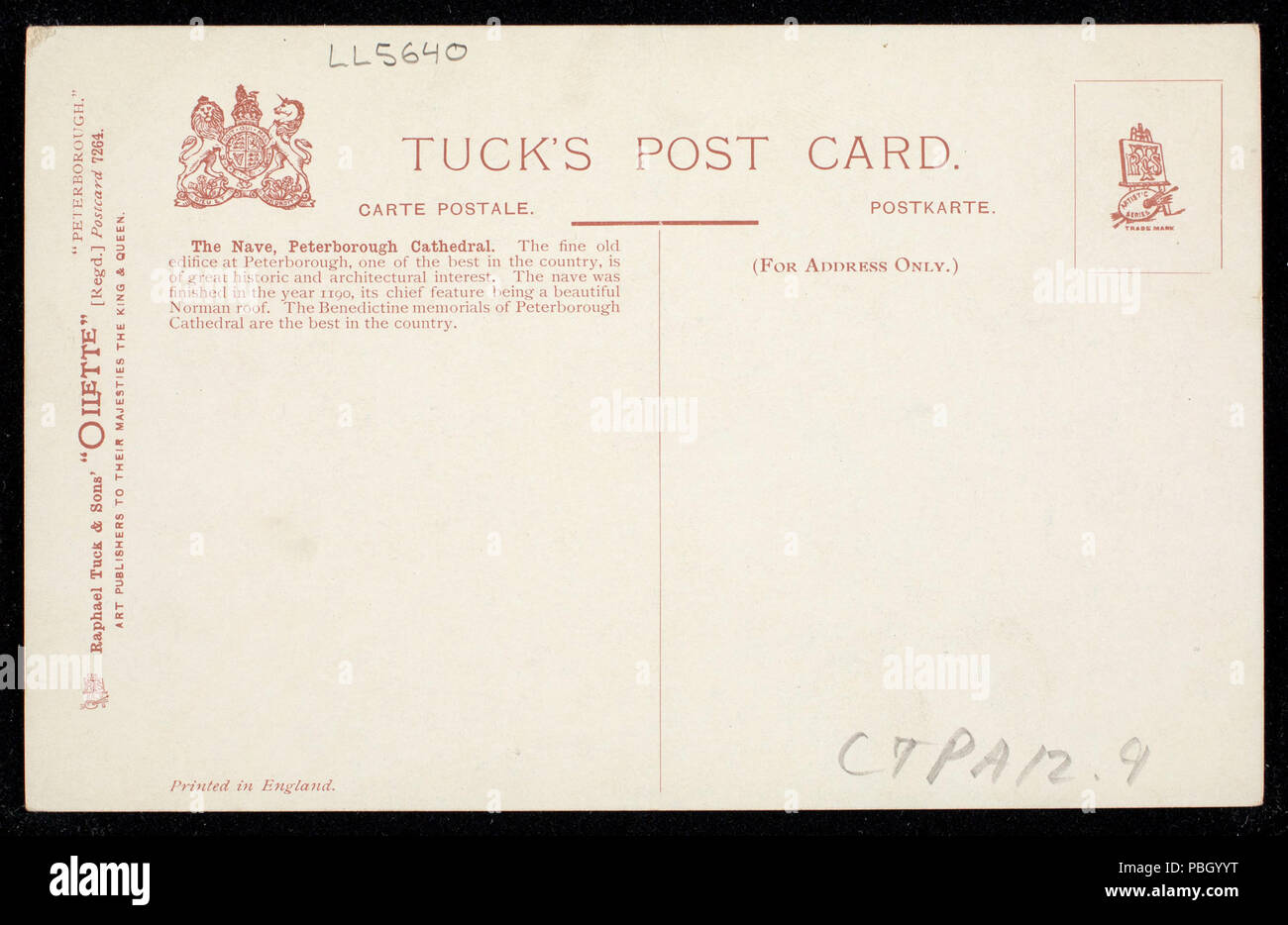 1659 Das Langhaus, Peterboro (mit gefallenen Soldaten memorial Fenster) (NBY) 438298 Stockfoto