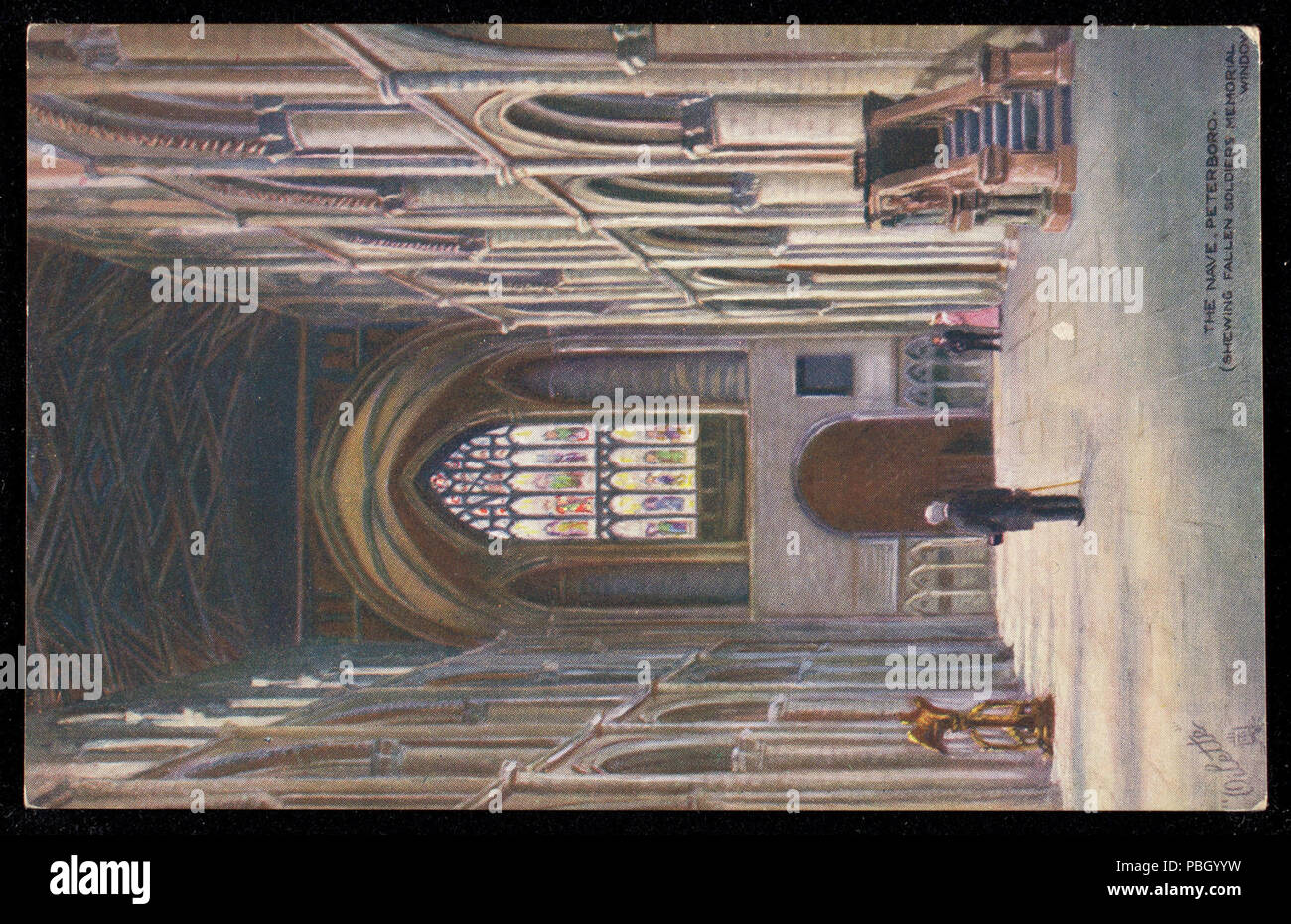 1659 Das Langhaus, Peterboro (mit gefallenen Soldaten memorial Fenster) (NBY) 438297 Stockfoto