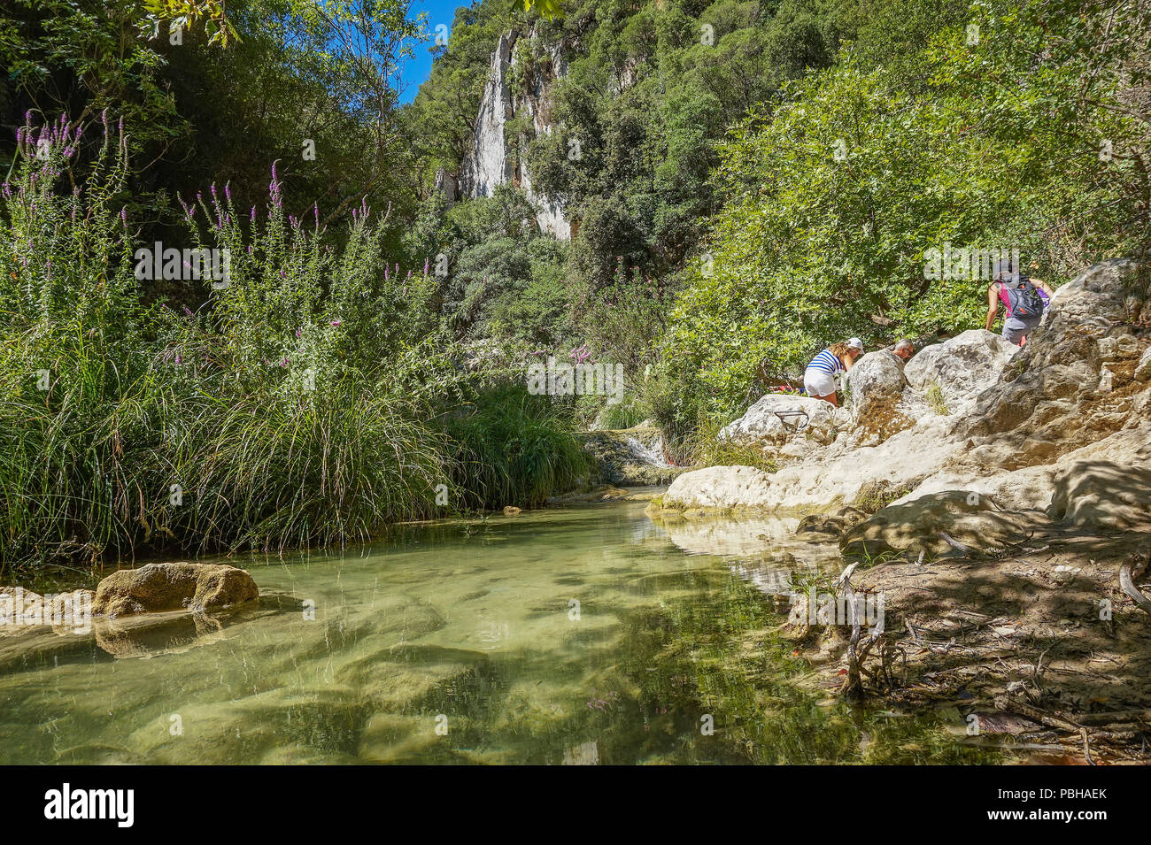 In der Gemeinschaft der Haravgi der Gemeinde von Messina liegt Polylimnio, einem Komplex aus vielen natürlichen Seen. Stockfoto