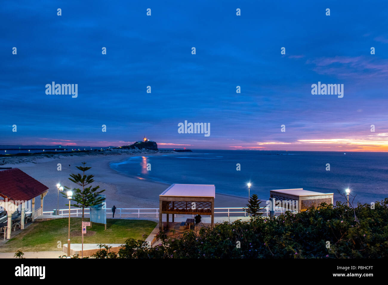 Nobbys beach Newcastle, sunrise Stockfoto