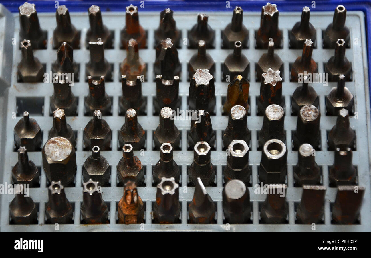 Schraubendreher Werkzeug Köpfe, mehrere Schraubenkopf Tool Set Stockfoto