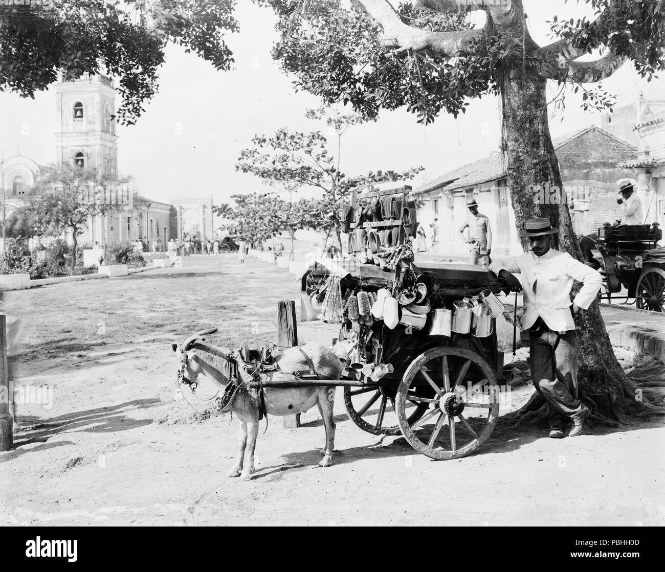 Ziege wagen Pedlar 1895-1920 Kuba Stockfoto