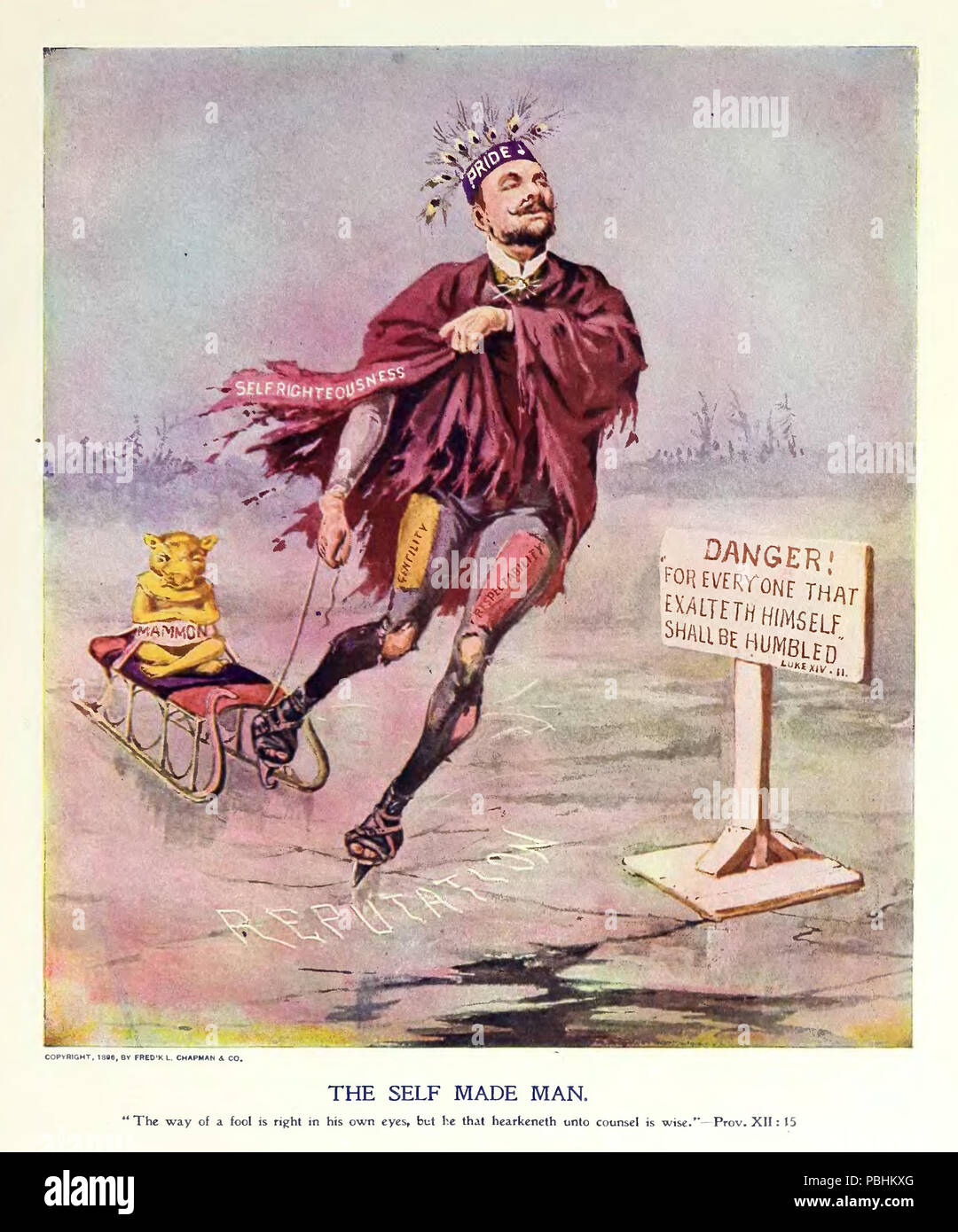 1699 Das Selbstgemachte Mann, von Frank Beard Stockfoto