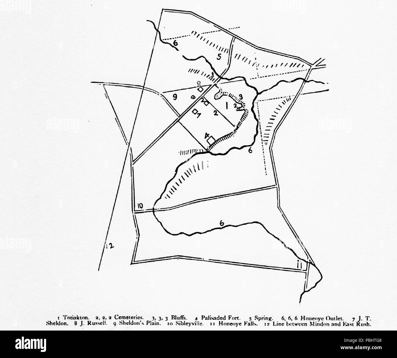 1758 Totiakton und Umgebung Stockfoto