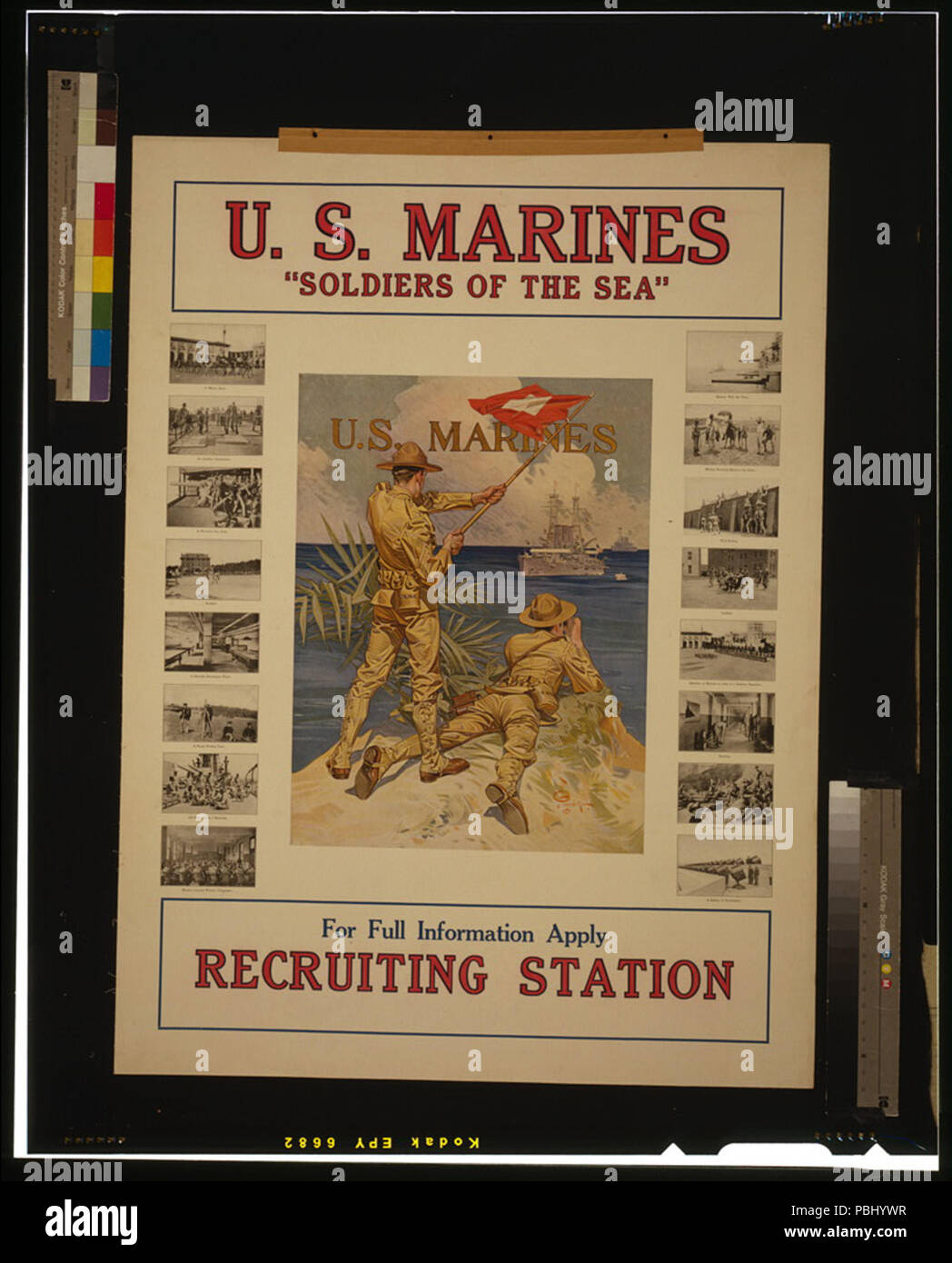 1785 US-Marines "Soldaten des Meeres" - Für volle Informationen gelten, die einziehenden Station LCCN 2002719764 Stockfoto