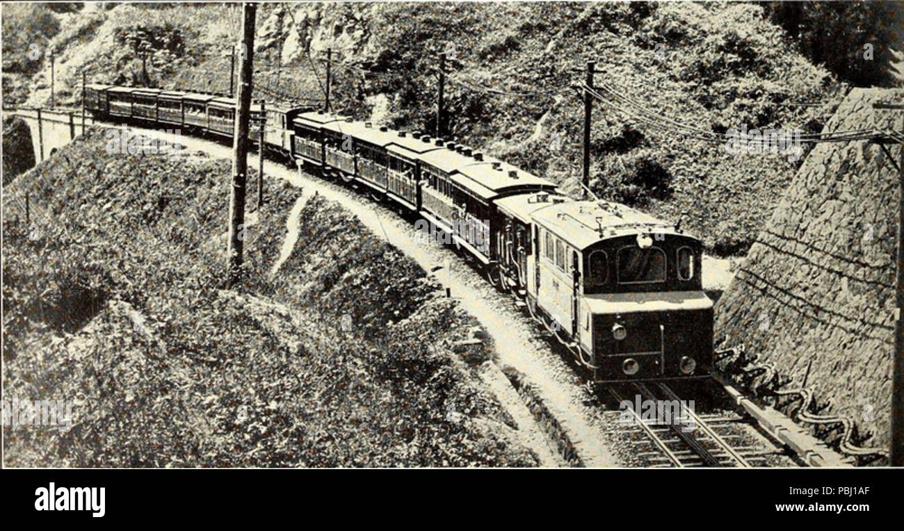 1796 Usui-toge-elektrische Eisenbahn 1914 Stockfoto