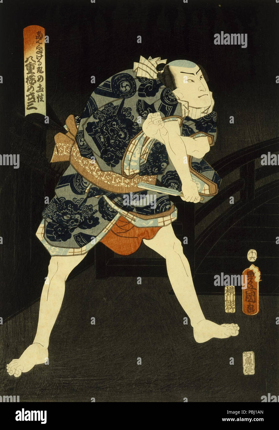 1796 Utagawa Kunisada (Toyokuni III) - Kabuki Schauspieler - Stockfoto
